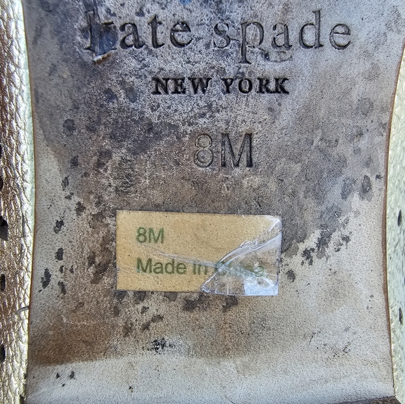 Kate Spade Walsy laser cut Gold leather ballerina flats, sz 8 Perfect - Picture 10 of 15